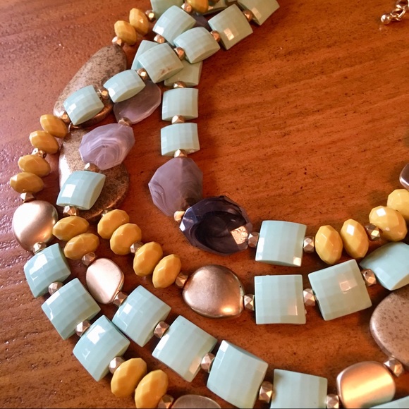 ANTHROPOLOGIE Green Zermatt Layer Necklace - Picture 3 of 3